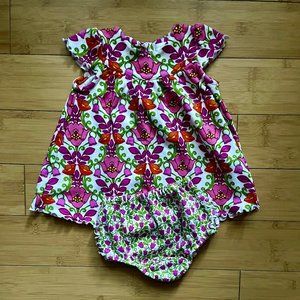 EUC Vera Bradley Lilli Bell Baby Dress + Bloomers - 3-6m